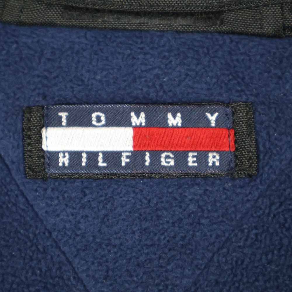 Tommy Hilfiger Vintage Fleece Pullover Anorak 1/2 Zip Mock Neck XL Navy Blue - Picture 3 of 16
